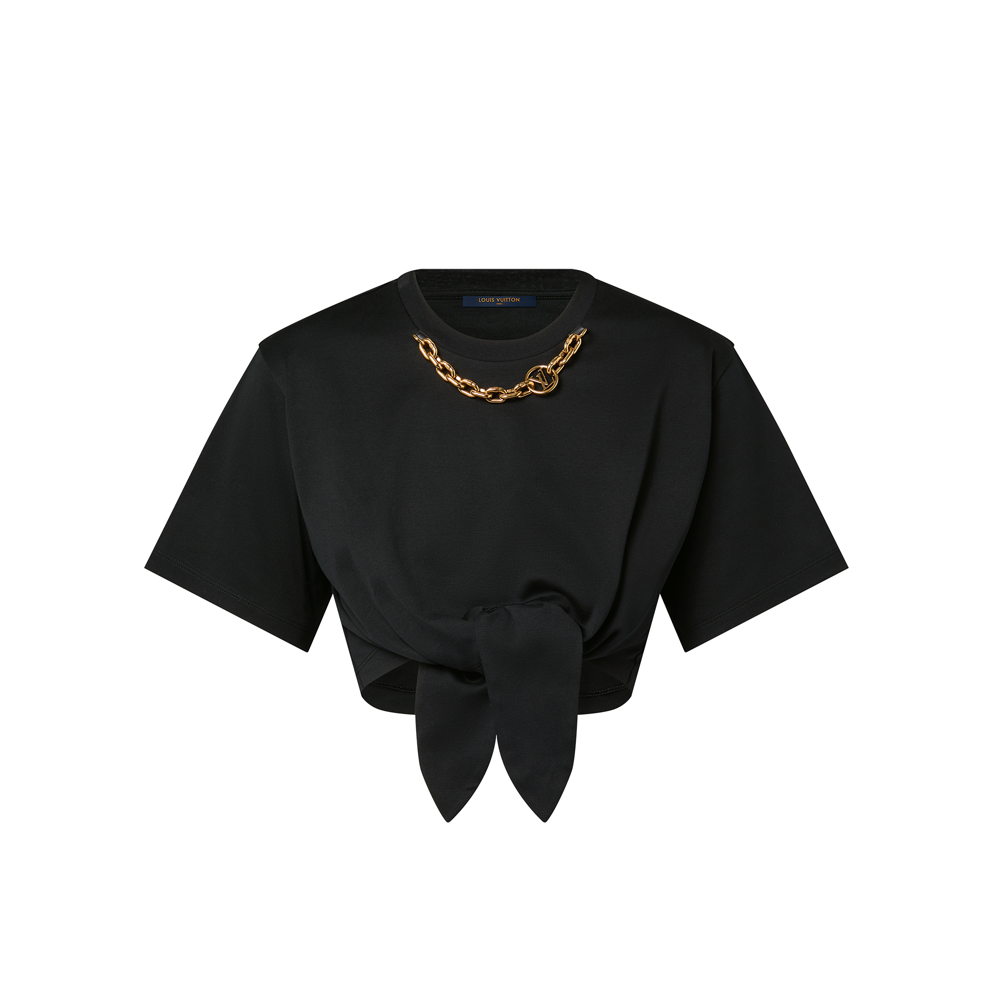 Oversized Chain Detail Self-Tie T-Shirt - Women - Ready-to-Wear